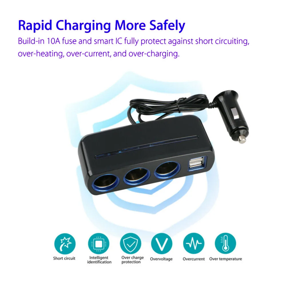 Черный Зарядное устройство Мощность розетки 120 Вт 3A Dual USB Порты и разъёмы 12 V-24 V разъем для зарядки телефона