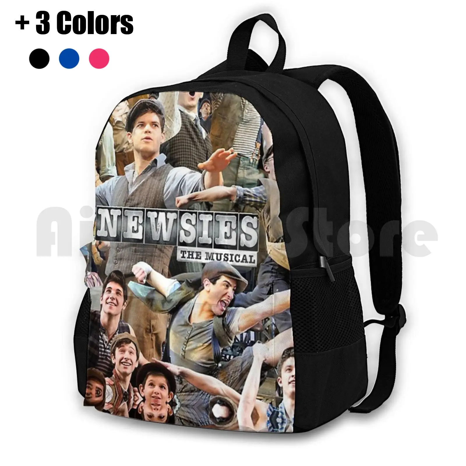 

Newsies Broadway Musical Collage Outdoor Hiking Backpack Waterproof Camping Travel Newsies Broadway Musical Collage 5758