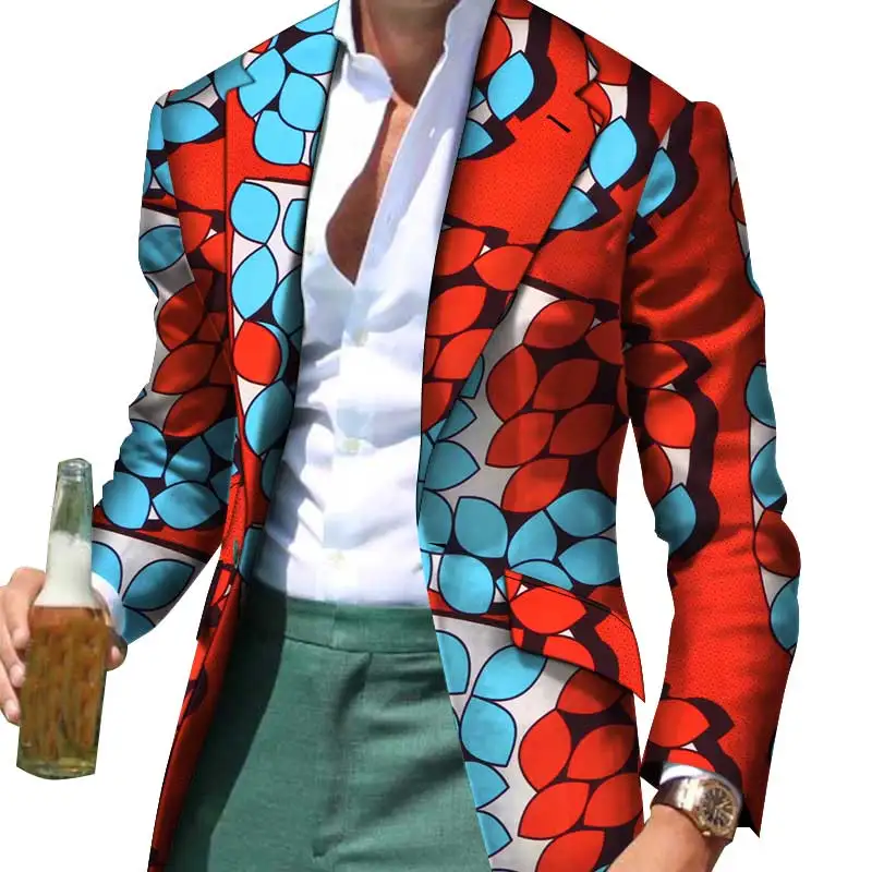 African Men Clothes Smart Causal Customized Slim Fit Fancy Suit Blazer Jackets Formal Coat Business Dashiki Party Wedding WYN530