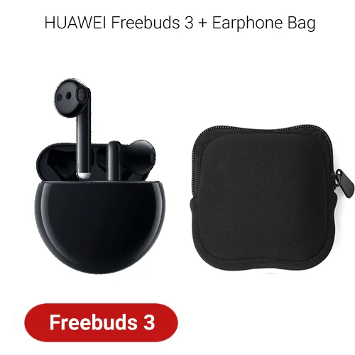 Беспроводные наушники huawei Freebuds 3 TWS, Bluetooth наушники с активным шумоподавлением, Bluetooth 5,1, управление нажатием, 20 часов работы - Цвет: Black add bag