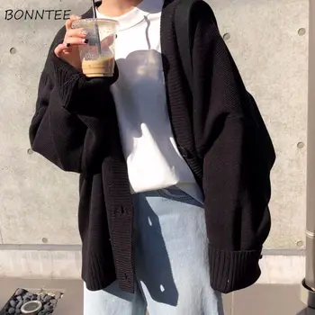 

Cardigan Women Autumn Basic Sweater Warm Thicker All-match Simple Knitted Leisure Jumper Tops New Student Harajuku Loose Fashion