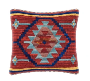 

Wool Kilim Floral Pillow / Cushion Cover Hand Woven Wool Fancy 19 French Country Chichabby Vintage Needlepoint Ofa Decorative.5