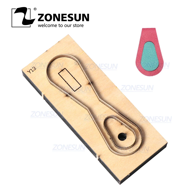 ZONESUN изготовленный на заказ кожаный брелок для ключей высечки ручной работы