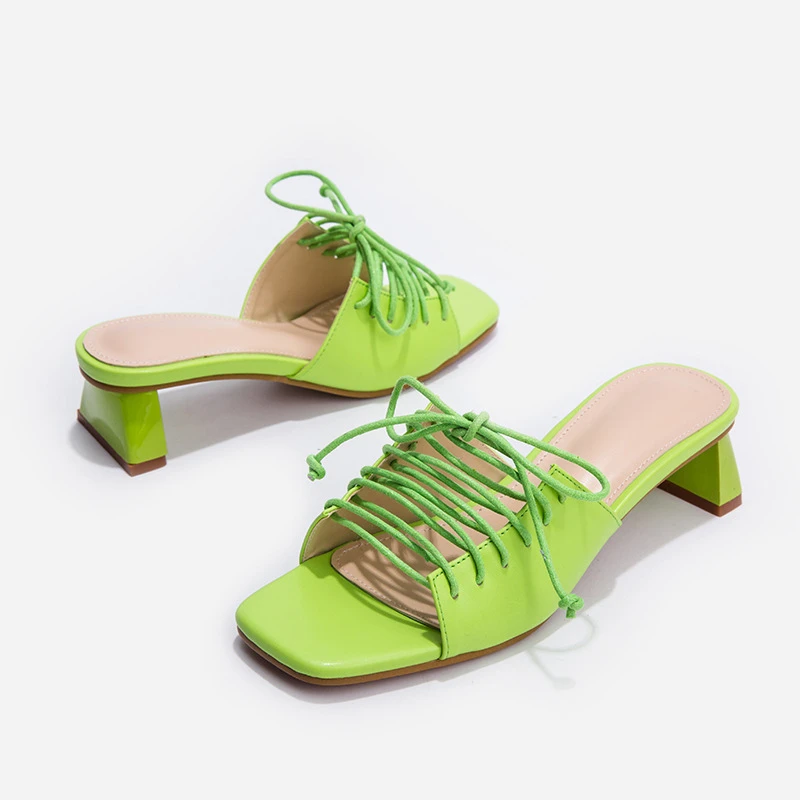 green cross sandals