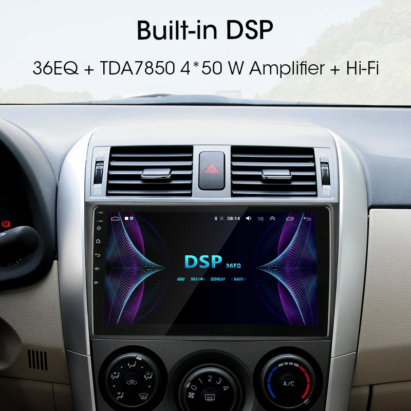 Top Jansite RDS 9" Car Radio Android For Toyota Corolla 2006-2013 DSP Touch screen GPS Navigation Mirror-link autoradio with frame 1