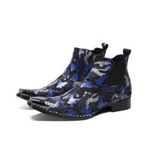 Christia Bella/модные мужские полусапожки ручной работы с металлическим острым носком на молнии; вечерние мужские ботильоны из натуральной кожи для банкета