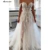 Luxurious Lace Tulle Sweetheart Floor-Length Off The Shoulders Ball Gown Wedding Dress Custom Made vestido de casamento 2