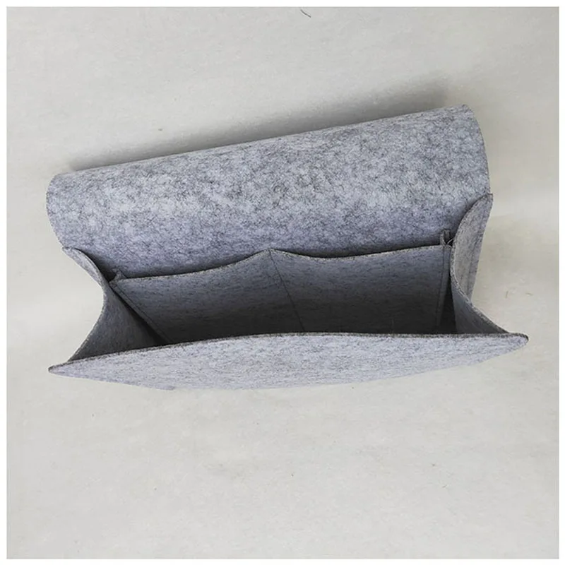 Light grey 1 шт. фетровый Многофункциональный прикроватный подвесной держатель для хранения, органайзер, коробка, журнал, смартфон, пульт дистанционного управления, сумка для хранения, карманы - Цвет: Light grey