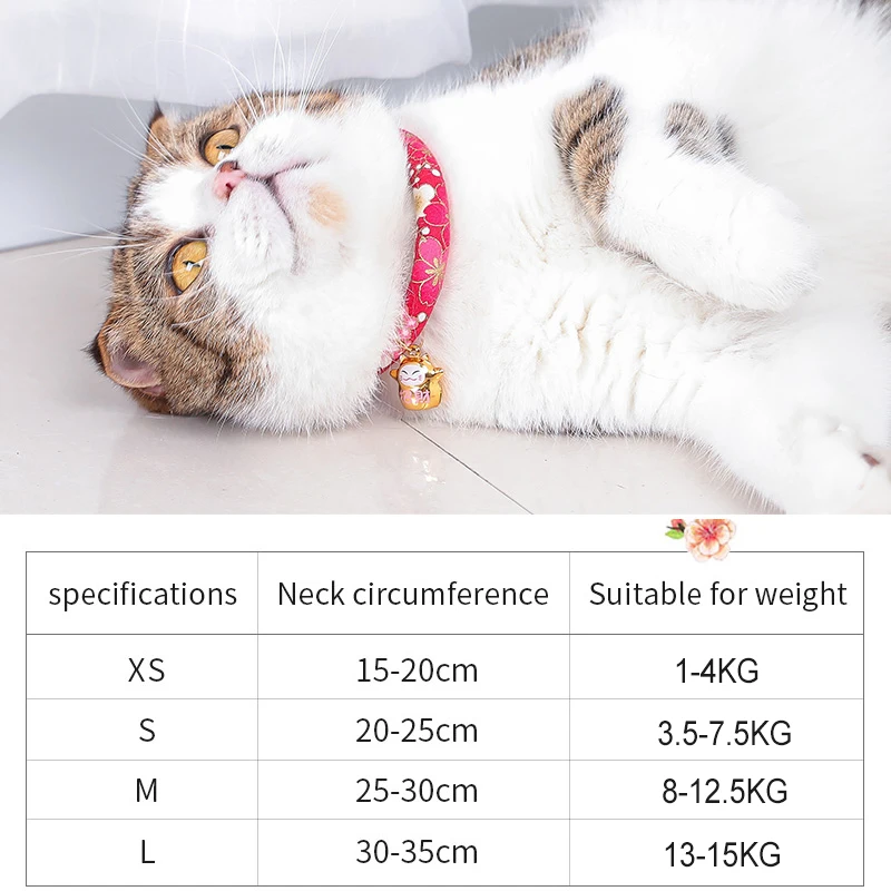 Japanese Style Handmade Adjustable Dog Cat Collar 4 Size Printed Necktie Necklace With Bell for Puppy Kitten Pet Cat Accessories Japanese Style Handmade Adjustable Dog Cat Collar 4 Size Printed Necktie Necklace With Bell for Puppy Kitten Pet Cat Accessories