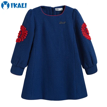 

Long Sleeve Girls Dress 4-10 Years Springtime Autumn Girls Printed Flower Dresses Children Clothes Cotton Princes Dress for Girl