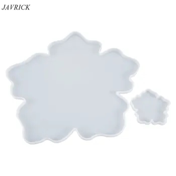 

2Pcs Crystal Epoxy Resin Mold Flower Shape Coaster Pad Casting Silicone Mould