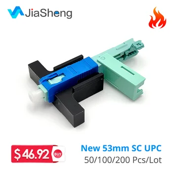

100 PCS/lot UNIKIT SC/ UPC Fast Connector Single-Mode Connector FTTH Tool Cold Connector Tool Fiber Optic Fast Connnector 53mm