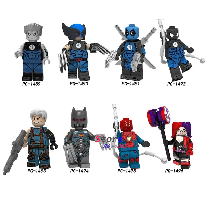 

50pcs Marvel Movie Colossus Wolverine Deadpool Cable Spiderman Spider-Man Far From Home Mysterio building block for children toy