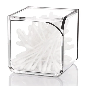 

1PC Cosmetics Storage Case Transparent Square Acrylic Storage Box Small Storage Box Without Cotton Swab