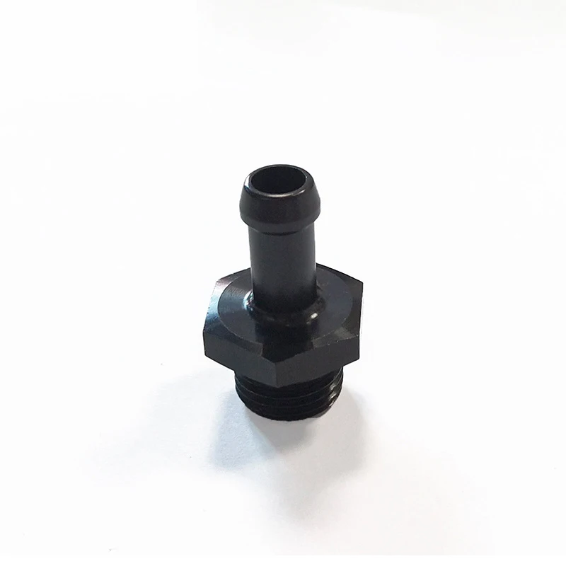 Kraftstoff Druckregler Stecker Aluminium Schwarz AN6 Boss zu 5/16 Schlauch Barb Adapter EINE Montage Mit O Ring