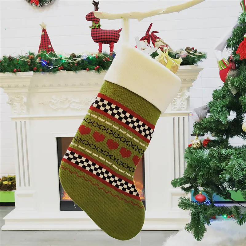 Рождественские носки подарки Рождественская елка Декор носки с подвеской носки украшения Дети сладкий подарок в сумочке рождественские украшения для дома