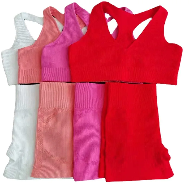 Женские комплекты для йоги из 2 предметов леггинсы с высокой талией спортивный