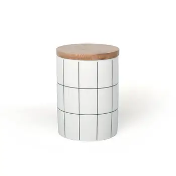 

Round Plaid Sealed Ceramic Storage Jar For Spices Container Bottle With Lid For Kitchen Creative Organizer Tea Coffee Can Tank