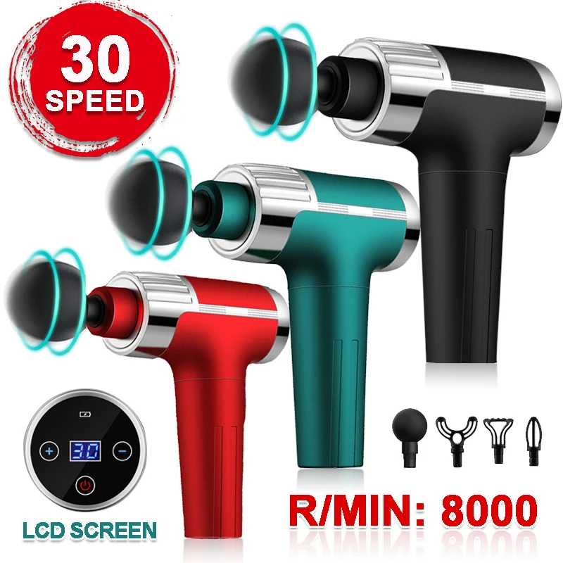 8000Rpm Massage Gun Deep Tissue Percussie Spier Massage Voor Pijnbestrijding Draagbare Back Body Ontspanning Sport Massager 30 Snelheden|Fascia Gun| - AliExpress
