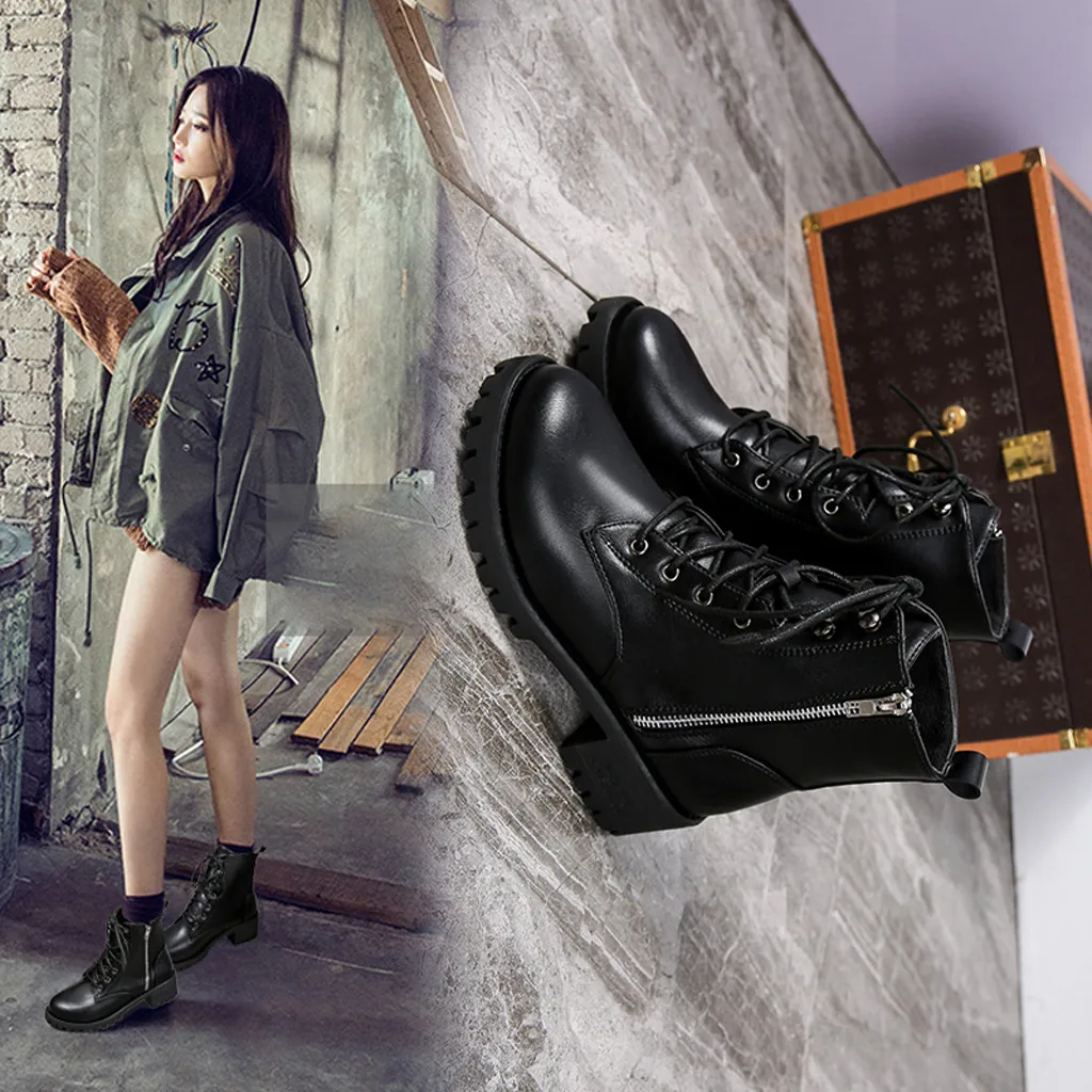KANCOOLD Botas de cuero Vintage para mujer, botines de mujer, bota de nieve  tobillera corta de vaquero para motocicleta, 2019|Botas hasta el tobillo| -  AliExpress