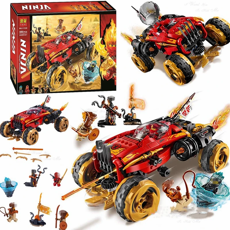 

499pcs Ninjagoed Katana 4x4 Car Building Blocks Model Kit Bricks 70675 Ninja figures Movie Kids Toys For Children gift