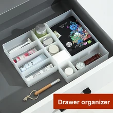 

Adjustable Partition Drawer Storage Box Multi-divided Superimposed Free Compartment Design Saving Space Household Storage Tools