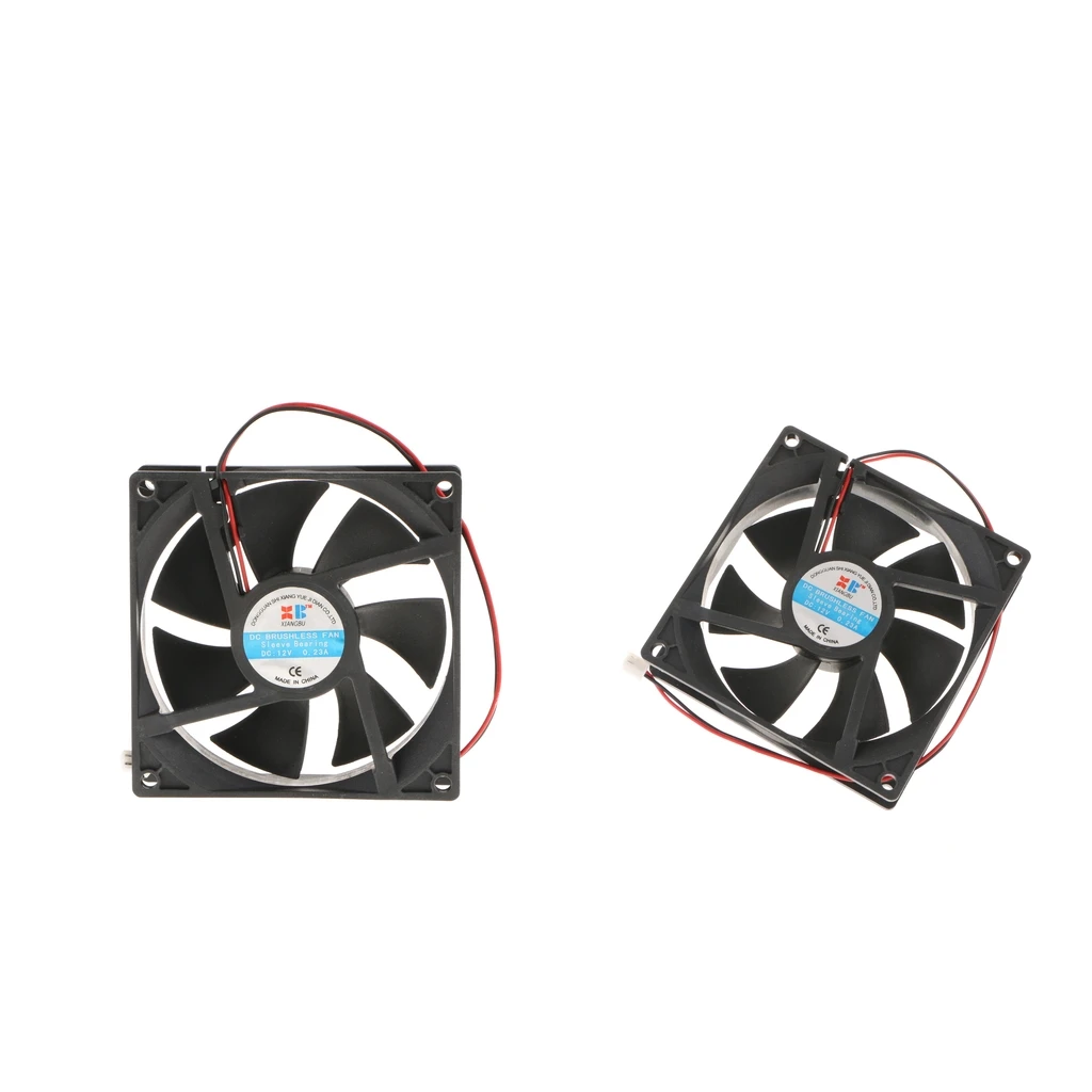2Pieces 92mm Sleeve Bearing Quiet Desktop PC Case Fan for CPU Coolers and Radiators Computer Cases Fans