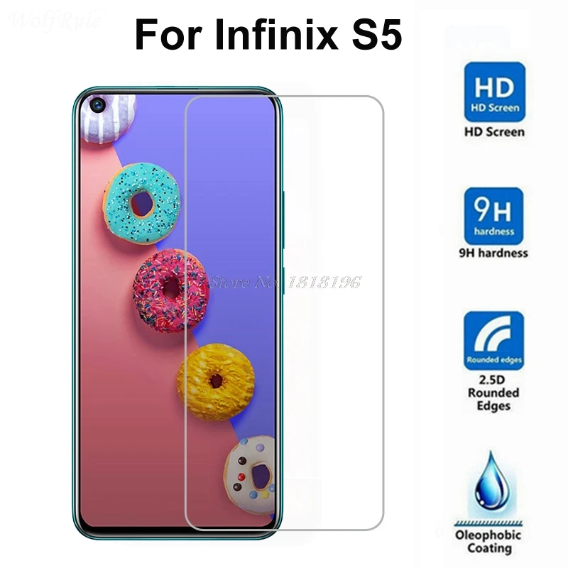 

Tempered Glass For infinix S5 Screen Protector 9H Toughened Protective Phone Film For infinix S5 X652 6.6" Case Glass Cover