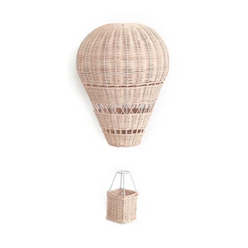 

Handmade Kids Room Decoration Nordic Style Children Bedroom Kindergarten Rattan Weaven Hot Air Balloon Craft Wall Hanging Decor