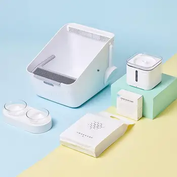 

Fully Automatic Deodorizing Cat Toilet With Kitten Sand Basin, Closed Large Drinking Machine, Cat Food Basin And Cat Supplies