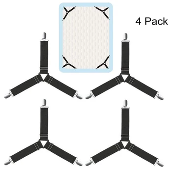

4 Pieces Anti-Slip Pliers Telescopic Bed Forceps Sheet with Bra Adjustable Mattress Cover Blanket Rack