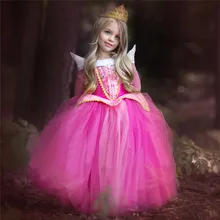 Платье принцессы Спящей красавицы для девочек от 4 до 8 От 9 до 10 лет, костюм для ролевых игр платье принцессы Анны и Эльзы для костюмированной вечеринки, платье Рапунцель