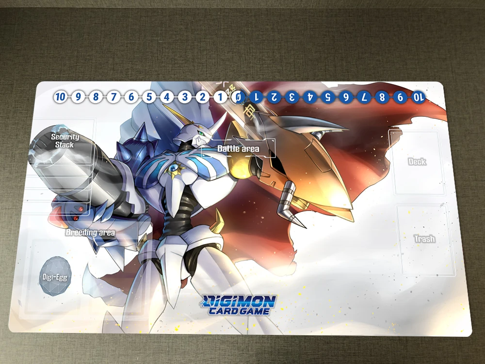 

DTCG Duel Playmat Digimon Omnimon Trading Card Game TCG CCG Mat Pad & Card Zones Mousepad Free Bag Anti-slip Rubber Pad 60x35cm