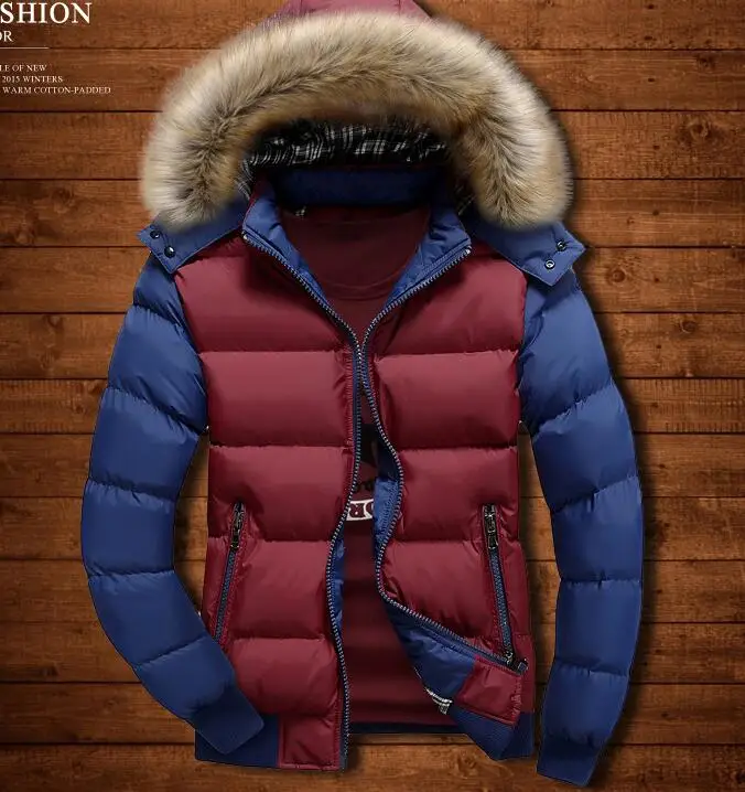 Fashion Winter Men Parka Brand New Winter Jacket Men Warm Down Jacket 9 Color Fashion Brand With Fur Hood Hat Men Outwear Coat