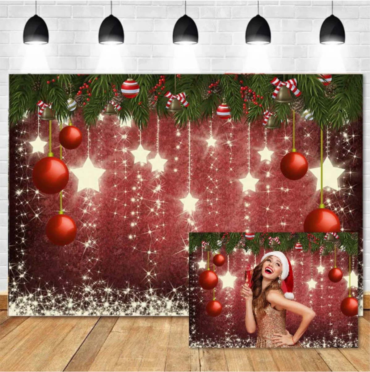 

Christmas Photography Backdrops Sparkling Holiday Party Decor Children Baby Family Studio Photo Background PhotocallW4742