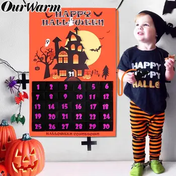 

OurWarm Halloween Decoration Countdown Calendar Hanging Ornaments For Home Office Wall Decor Halloween Countdown Sig 60x90cm
