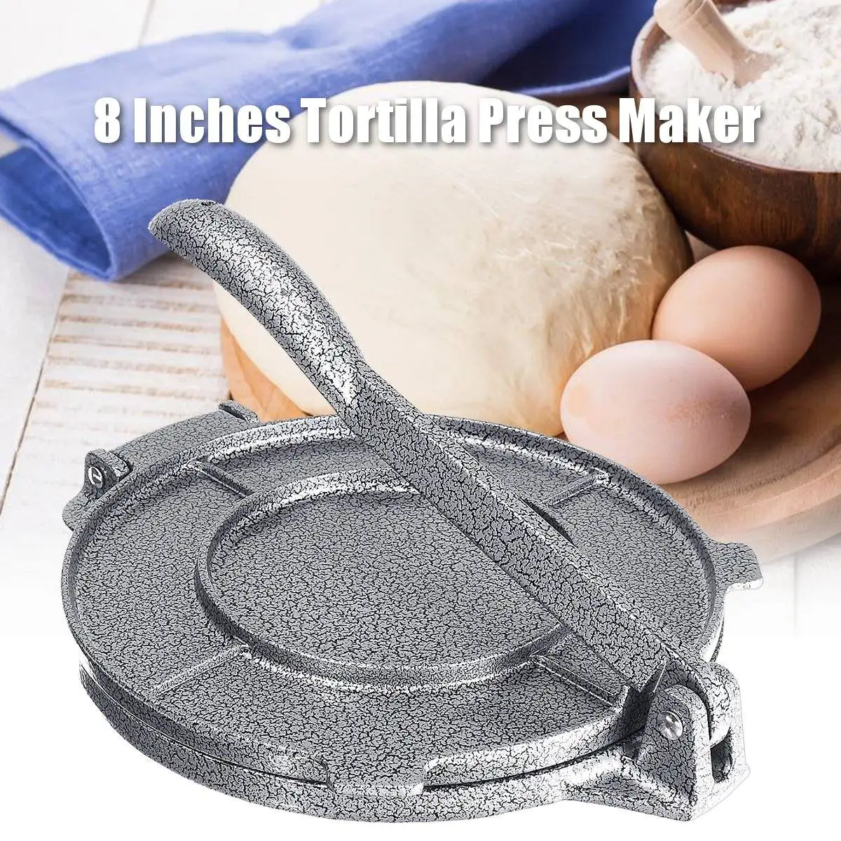 

20CM Tortilla Maker Press Aluminum Foldable Home Kitchen Flour Corn Baking Press Maker Tool DIY Pie Tools Bakeware Gadgets