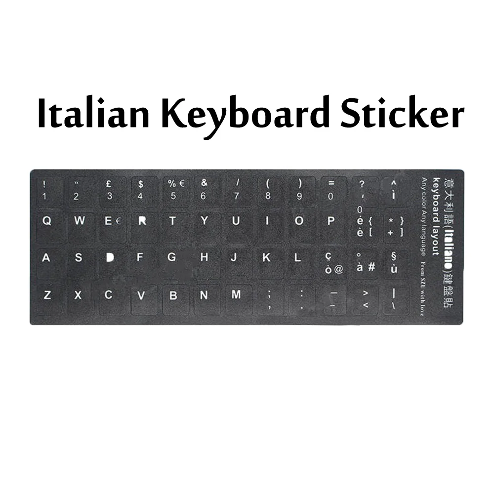 Italian Водонепроницаемые наклейки на клавиатуру ноутбука Итальянский/Корейский/Французский/Испанский/русский/Арабский Английский раскладка клавиатуры - Цвет: Italian