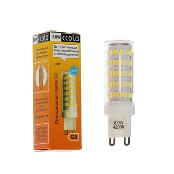 

LED lamp Ecola LED Premium, 8 W, G9, 4200 K, 360 °, 65x19 mm 2059073