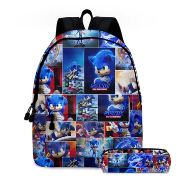

Cartoon Sonic the Hedgehog Lightweight Backpack Polyester Drawstring Pocket Girls Boy laptop Travel Leisure Bag