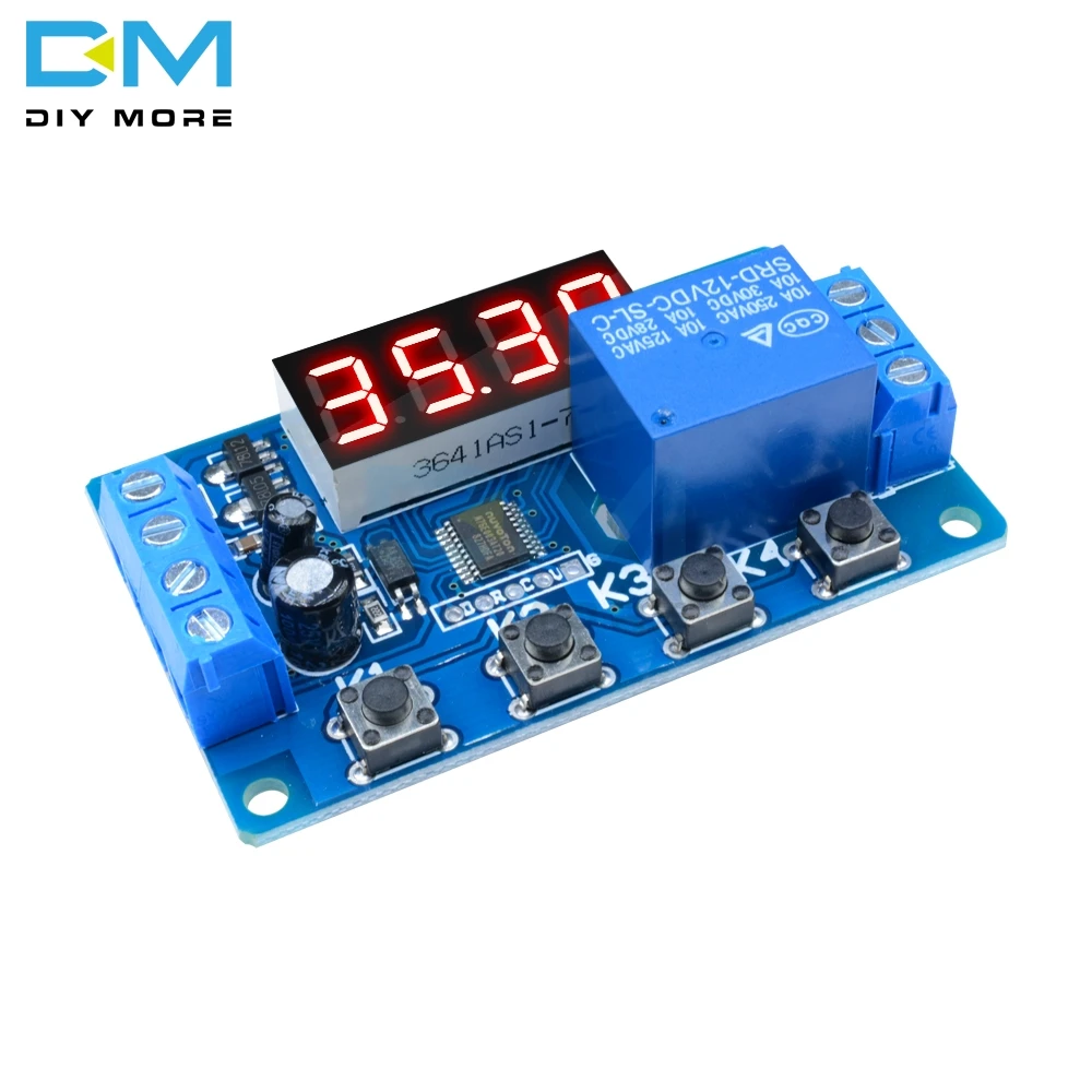 Цифровой DC12V отсрочка таймера реле Многофункциональный пусковой модуль доска 4 кнопка таймера 4-цифровой СВЕТОДИОДНЫЙ дисплей таймер Управление Переключатель цикла