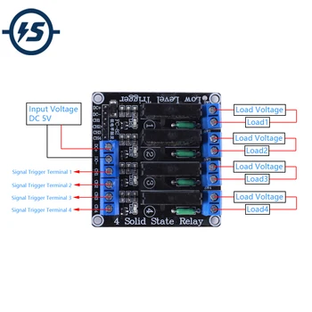 

DC 5V 4Bit Solid State Relay Module 4CH Switch 4-Channel Low Level Trigger Module