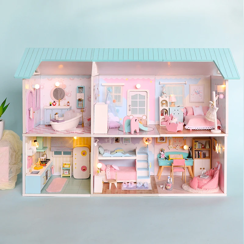 Casa de muñecas sombrero cajas de 2 piezas de rayas de color Rosa Dormitorio Miniatura Accesorios De Tienda 