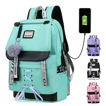 

Usb Charging Fashion Female Book Bag Backpack Schoolbag Cute School Bag Travel Pack Fashion For Women Teenage Teenagers Girls