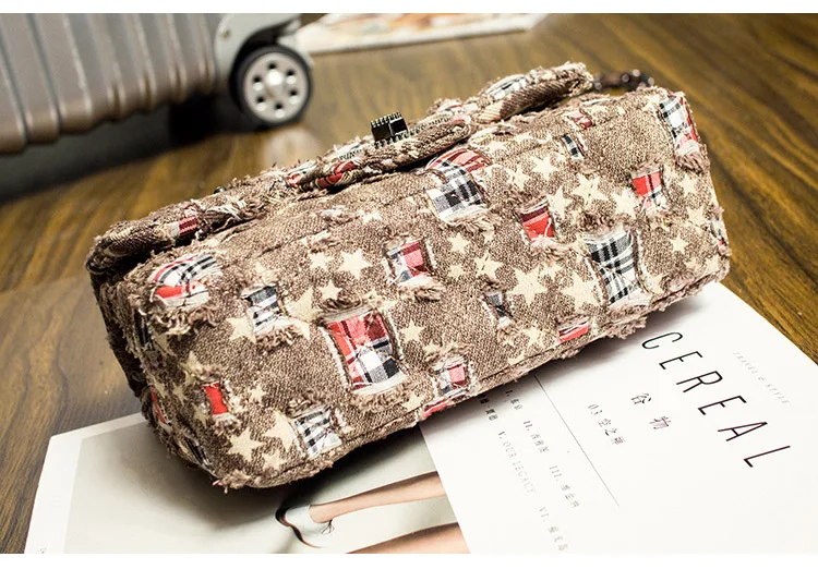 2019 Luxury Star Patchwork Denim Handbags Women Bags Designer Brand Flap Chain Crossbody Bag Female Quilted Jeans Shoulder Bags (9)