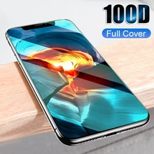 100D закругленные края полное покрытие из закаленного стекла для iphone X 7 8 6 6s PLus Защитная пленка для экрана для iphone X XR XS Max стекло