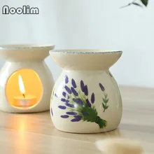 Японская Лавандовая ручная роспись свечи для ароматерапии масляная лампа Арома лампа Эфирная топка для эфирных масел масляная горелка использование в домашнем спа-отеле