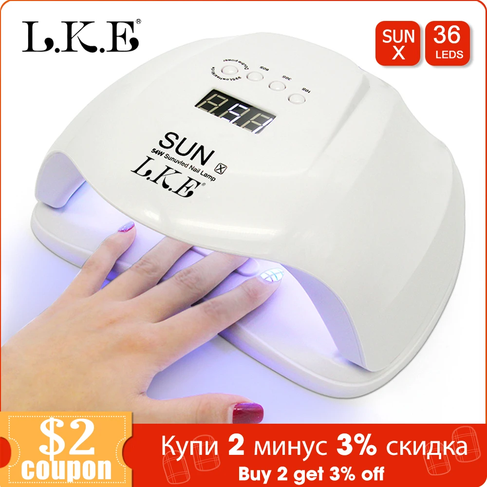 LKE SUNX 48/54 Вт УФ лампа Светодиодная для ногтей Сушилка всех гелей лаков с