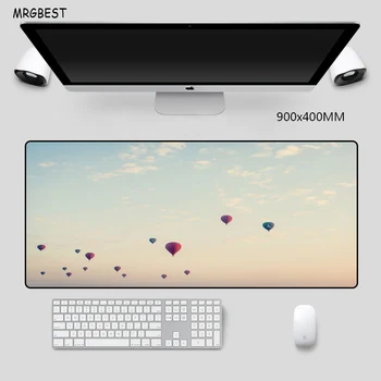 

MRGBES Mouse-Pad Gaming Unique Notebook Mice Mat with Romantic Hot Air Balloon Photo Softy Rubber Locked Edge for DOTA LOL Games