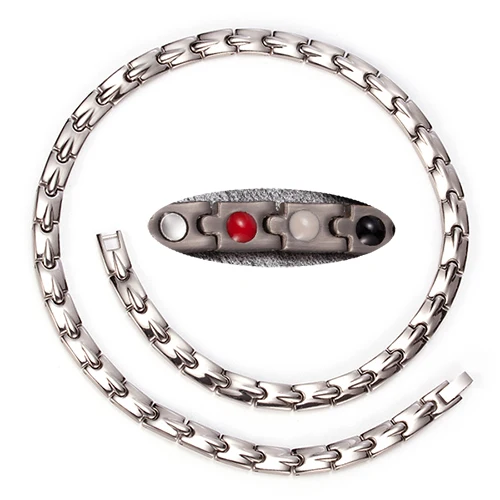 Vinterly ожерелья-цепочки из чистого титана магнитная энергия здоровья германий модные свадебные ювелирные изделия ожерелья и подвески - Окраска металла: 50cm 4 in 1